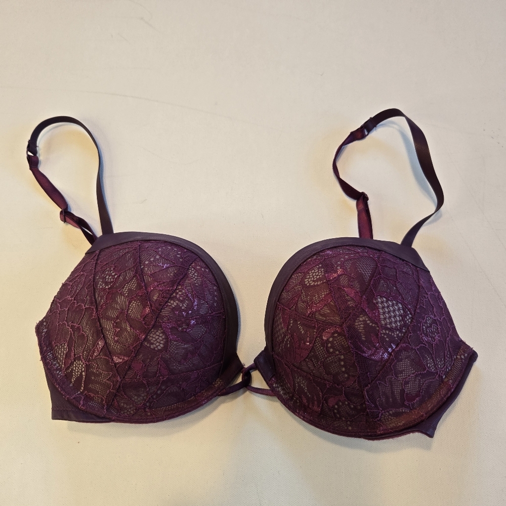 Victoria's Secret Plum Lace Bombshell Push Up Bra